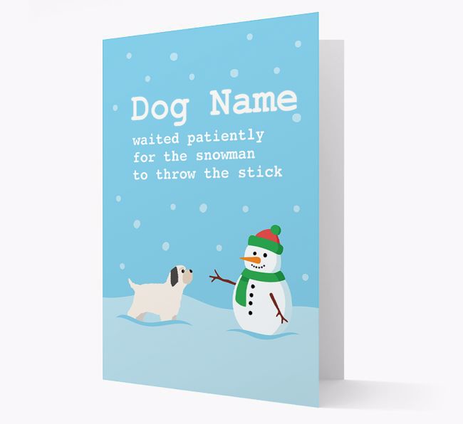 '{dogsName} and Snowman' - Personalised {breedFullName} Christmas Card